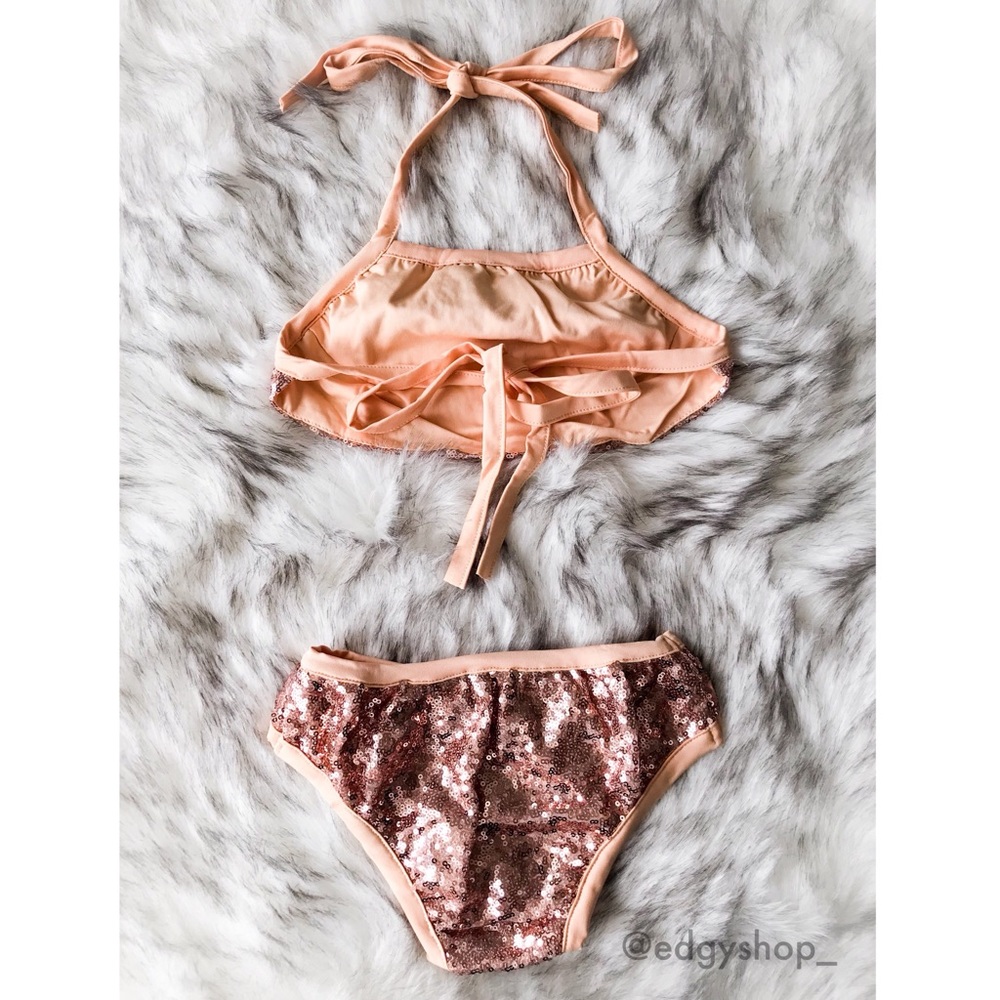 Sequin High Neck Halter Bikini - Picture 2 of 5